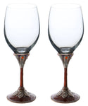 Crystal Wine Glass w/ Metal Stem Jewel Accents... King Sh!t