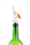 5" Inch Glass Bottle Stopper Featuring White Rabbit