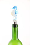 5" Inch Glass Bottle Stopper Featuring Seahorse