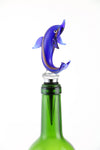 5" Inch Glass Bottle Stopper Featuring Purple Dolphin
