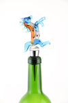 5" Inch Glass Bottle Stopper Featuring Blue Horse