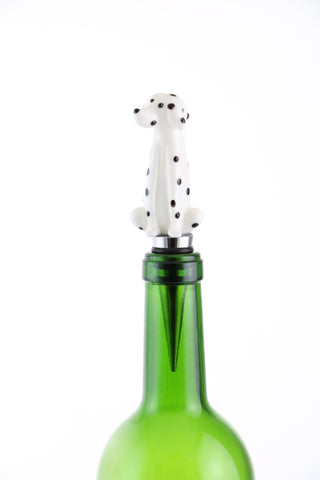 5" Inch Glass Bottle Stopper Featuring Dalmatian