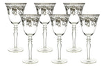 8" Inch Silver Rim Wine Glass Set