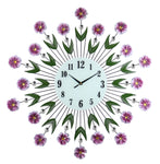 27" Round Metal Purple Floral Wall Clock