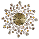 27" Metal Gold Flower Wall Clock