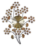 28" Brown & Copper Floral Wall Clock