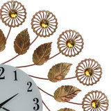 37" Copper Floral Pendulum Wall Clock