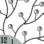 20" Abstract Metal Tree Branch Wall Clock w/Crystal Accents