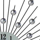 20" Metal Round Silver Sunburst Wall Clock