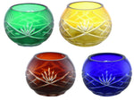4 Piece Multicolor Glass Candle Votive Set