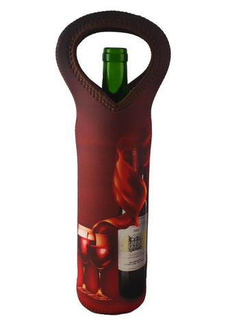 Red Woven Neoprene Bottle Holder Tote