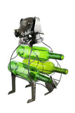 Sitting Dog 3-Bottle Metal Wine Rack