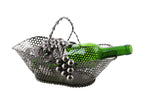 Metal Grape Basket with Handle Wine Bottle Holder