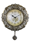 26" Gold and Silver Vintage Wall Clock
