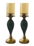 18" Inch Ceramic and Metal Candle Holders Set of 2
