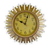 18" Gold and Mirrored Sunburst Wall Clock