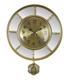 21X16 Large Gold and Mirror Wall Clock with Pendulum